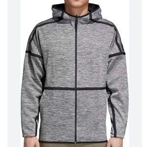Adidas Mens Reversible zip-up Jacket, 4 huge pockets / hood / 2-way zipper